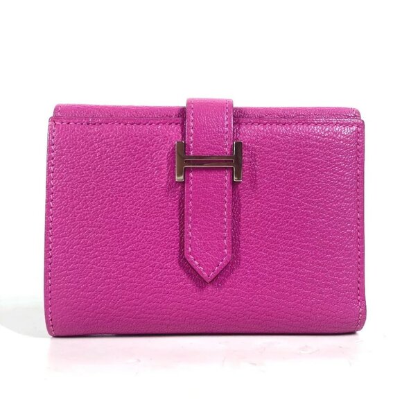 HERMES Bearn Compact Combination Compact wallet Trifold wallet Chevre - Picture 1 of 16